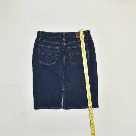 Lauren Ralph Lauren Women Straight Denim Skirt Cotton Blue Size 6 Knee Length - Picture 5 of 8